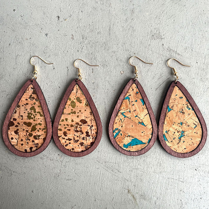 Wooden textured earrings