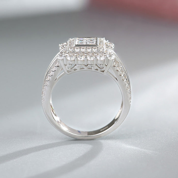 Princess square wedding ring wedding splicing diamond women's ring