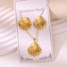 Wholesale 304 stainless steel hydraulic gold-plated earrings and necklace sets - wallojewerly 