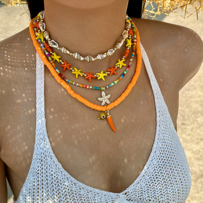 Conjunto de collar de cuentas con diseño de mal de ojo: joyería de estilo bohemio con colgante de mariposa