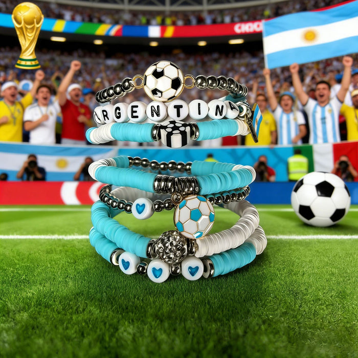 Wholesale 2026 World Cup Soccer-Themed Polymer Clay Bracelet Sets