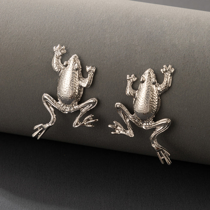 Retro Punk Frog Animal Earrings