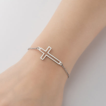 Stainless steel cross bracelet, retro Gothic open jewelry wholesale