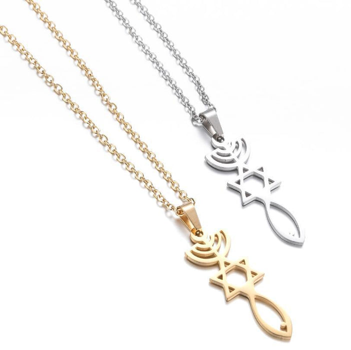 Hexagram pendant necklace, simple Korean geometric clavicle chain girls fashion wholesale