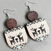 Bohemian Christmas Wooden Forest Geometric Splicing Earrings - wallojewerly 