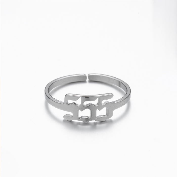 Lucky number ring, stainless steel 111-999 open memorial ring wholesale