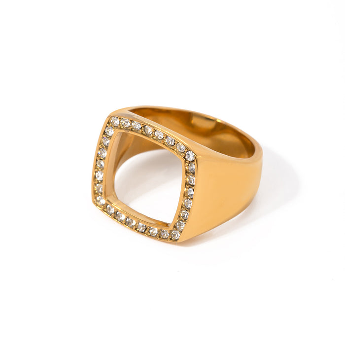 Textured 18K Gold Plated Stainless Steel Ring - Modern and Elegant