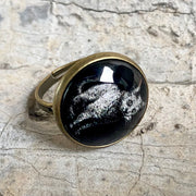 Glass Open Ring with Time Gemstone for Christmas and Halloween - Unique and Trendy Western Style for Women - wallojewerly 