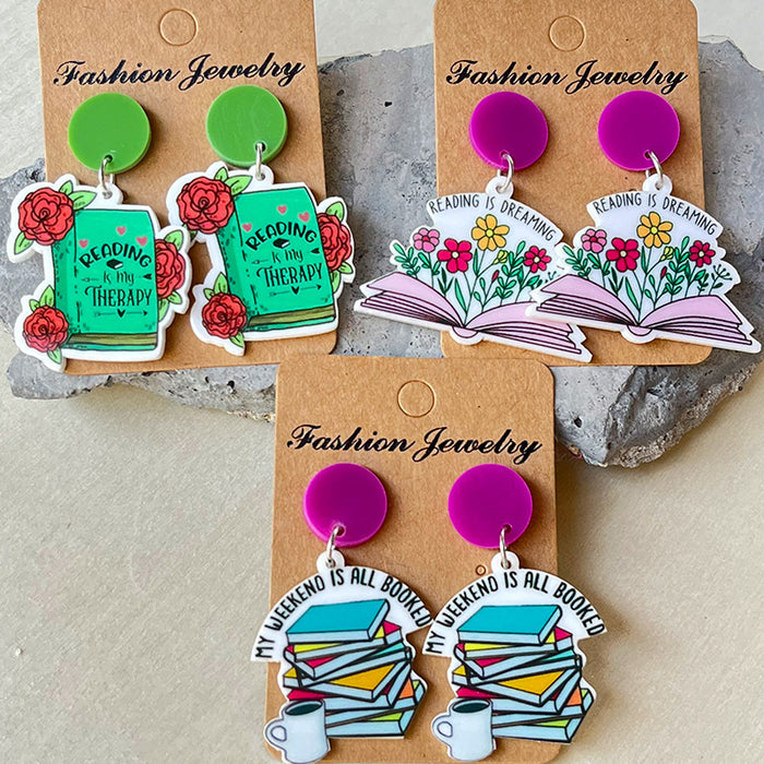 Book and Coffee Earrings for Teacher Gifts and Reading Inspiration