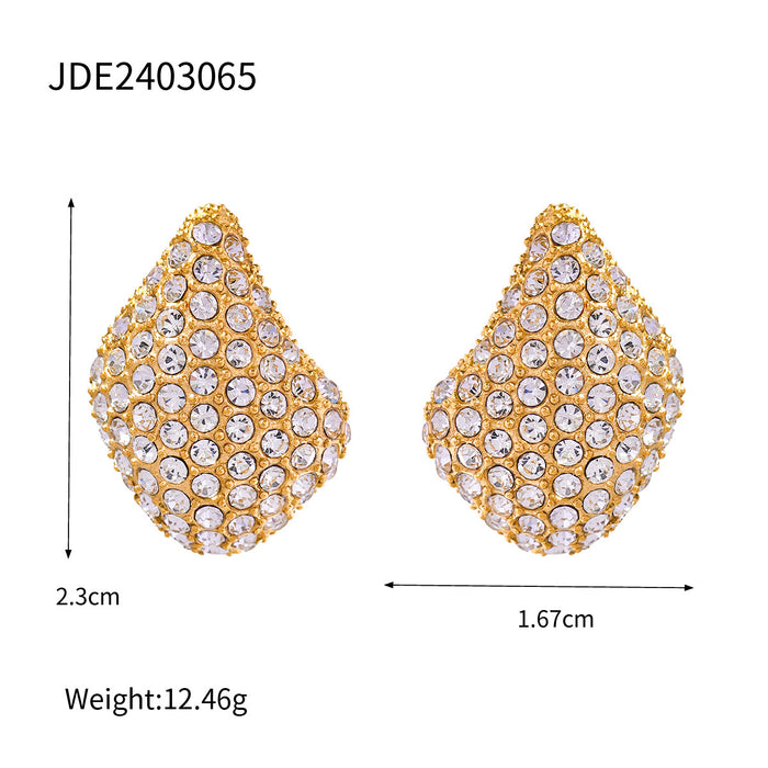 18K Gold Stainless Steel Teardrop Earrings - Summer Unique Geometric Jewelry