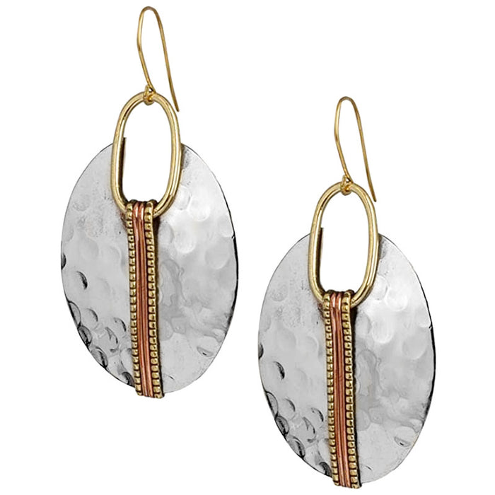 Silver plated two tone earrings cocktail accessories