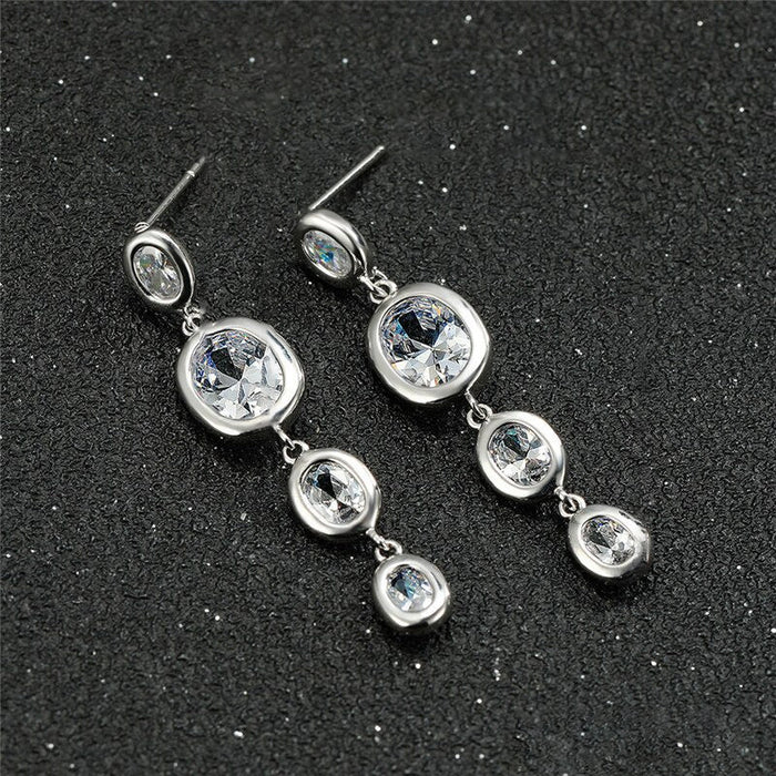 Imitation tassel earrings, sweet oval earrings