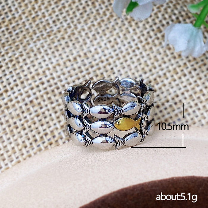 Two-color fish female ring student accessories