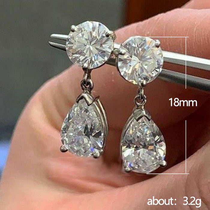 Pendientes de circonita en forma de lágrima y pera, pendientes de boda, joyería