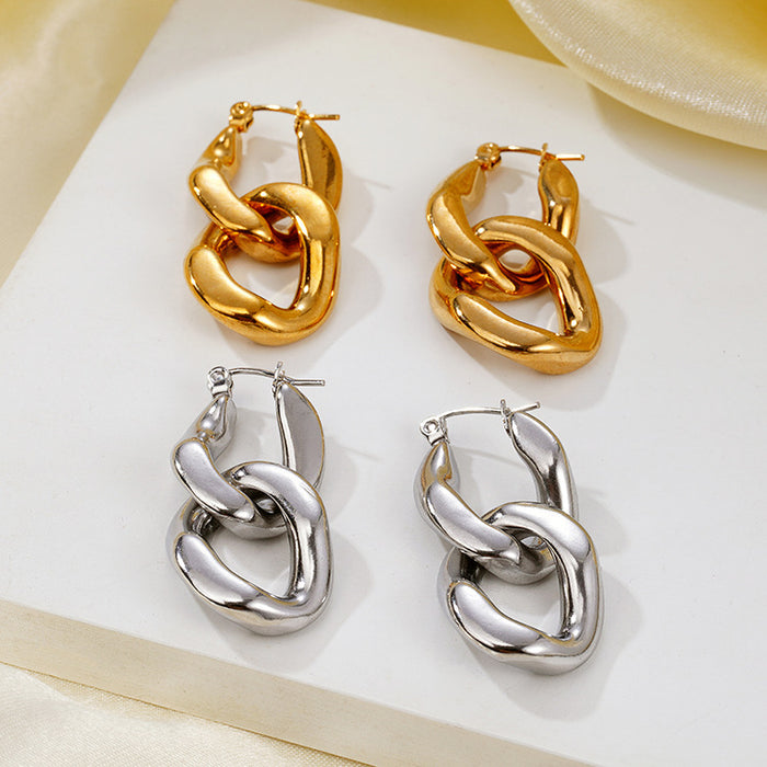 Chain stitching earrings fashionable cool style earrings