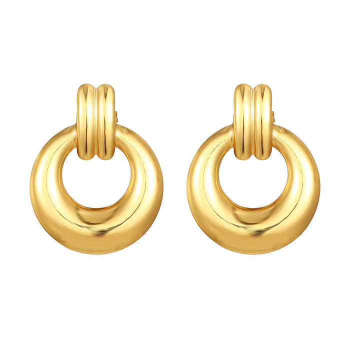 All-match light luxury earrings 18K gold-plated stainless steel earrings