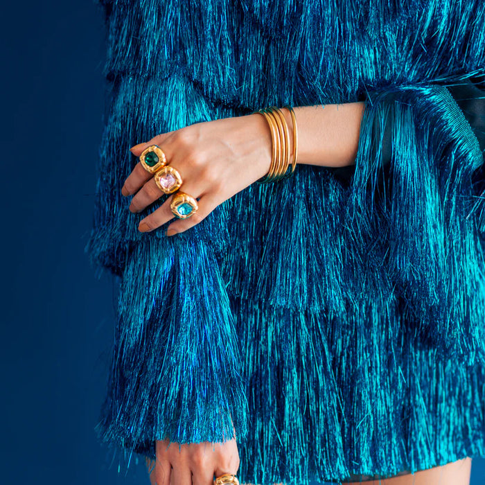 Stainless steel zircon open ring