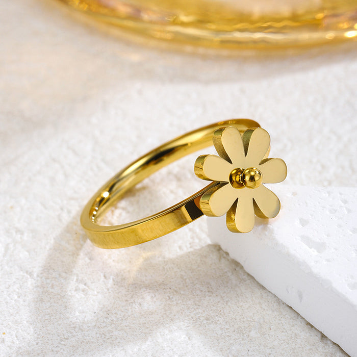 Wholesale stainless steel and titanium steel daisy open rings