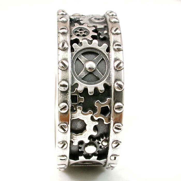 Gear Couple Ring Vintage Antique Silver Design