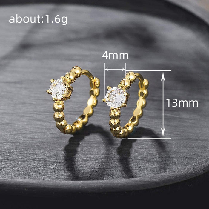 Micro-studded earrings for women ins style quadrilateral diamond earrings