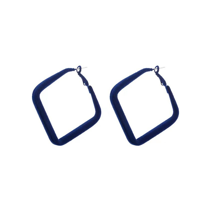 Retro Klein blue geometric earrings S925 silver needle design earrings