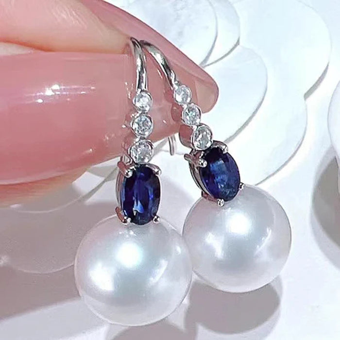 Light luxury lady earrings evening imitation pearl pendant simple temperament ear hooks for women