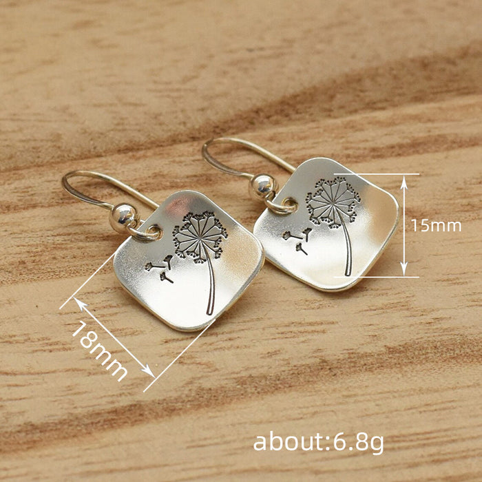 Simple dandelion earrings, retro fashion earrings