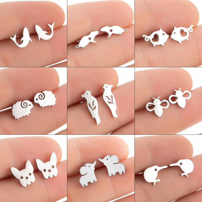 Bee earrings, European and American new cross-border women's simple animal earrings electroplated dolphin Korean earrings wholesale