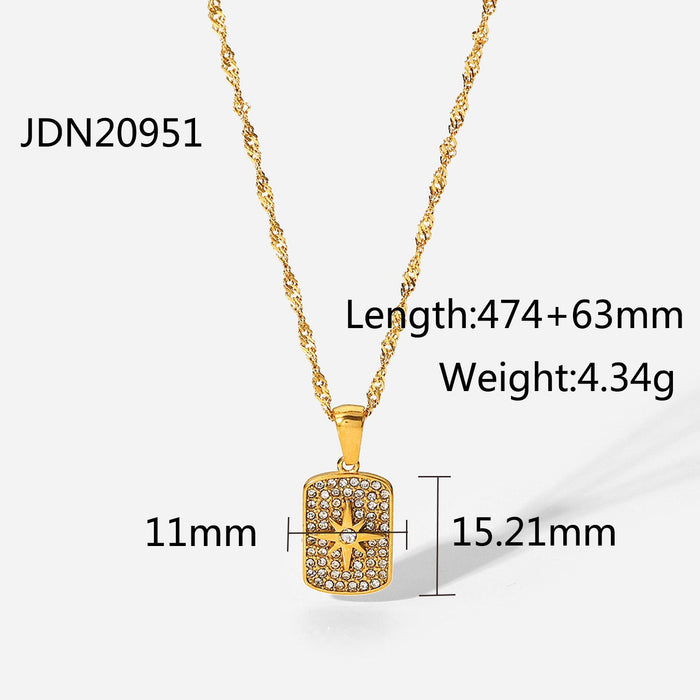 Stainless Steel Gold Plated Natural Stone Necklace - wallojewerly 