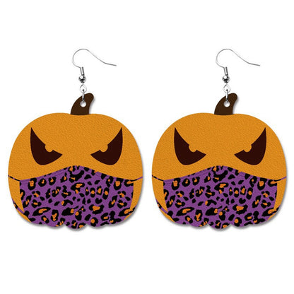 Pumpkin Fall Collection Leather Earrings for Halloween and Thanksgiving