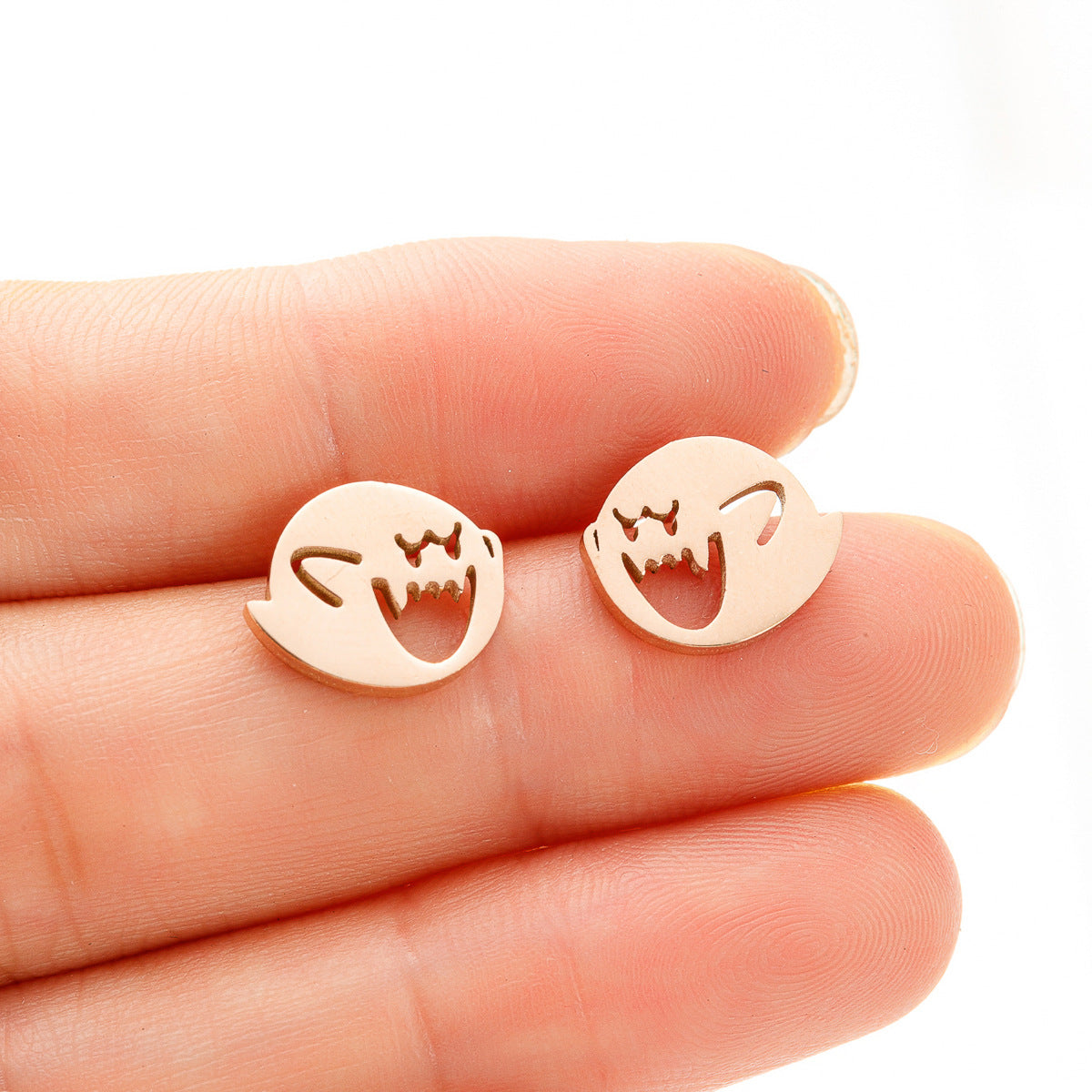 Happy funny earrings, foreign trade new stainless steel Halloween ghost monster wings earrings wholesale