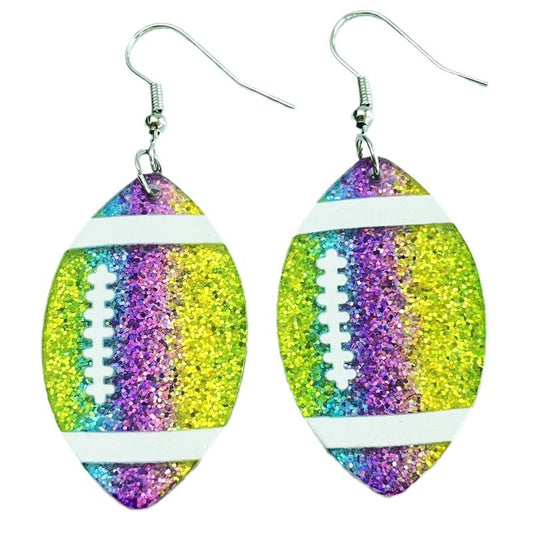 Simple acrylic rugby earrings - wallojewerly 