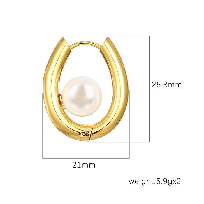 Stainless steel 18K plated round earrings high-grade titanium steel earrings