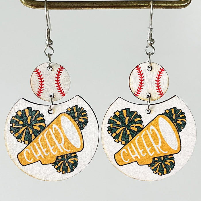 Wooden cheerleader earrings