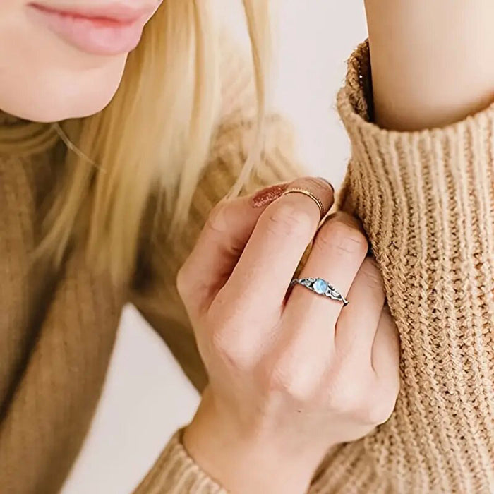 Cold style ring design round texture hollow ring