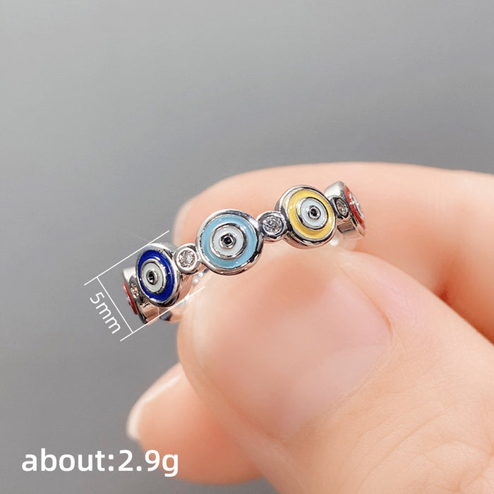 Colorful button ring cute wreath sweet student female ring