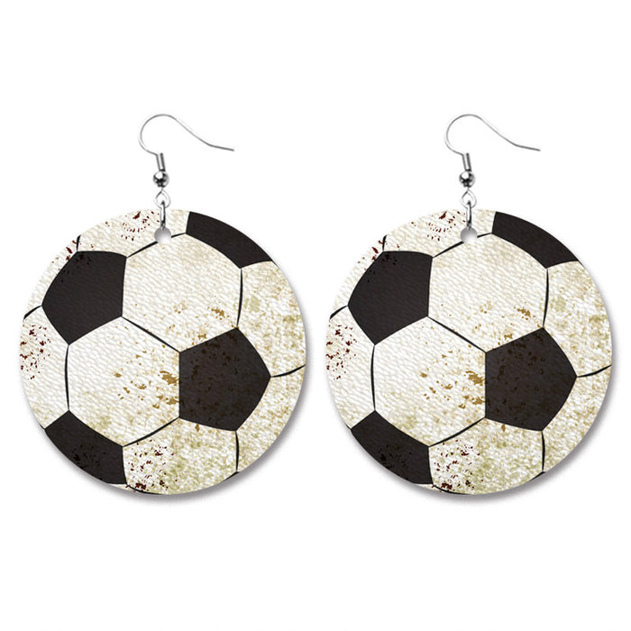 New Football and Leopard Print Earrings with Velvet and Leather Elements