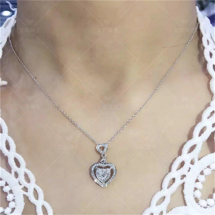 Heart-shaped wedding necklace high-grade zircon inlaid diamond bridal accessories