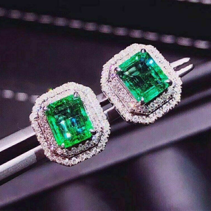 Pendientes de estilo palacio con diamantes, hermosos pendientes de doble capa