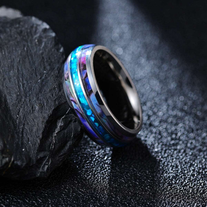 Black Shell Tungsten Ring