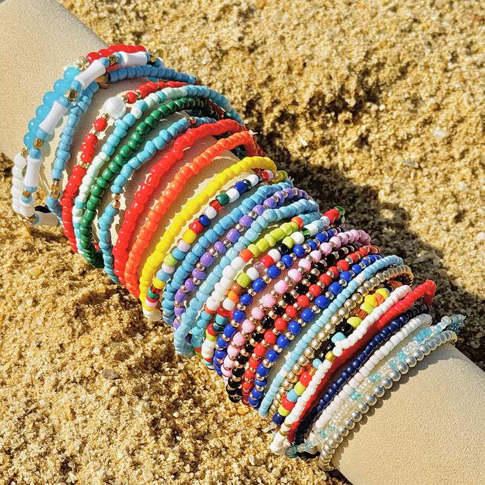 Bohemian Bead Bracelet Set - Ten-Piece Beach Style Jewelry