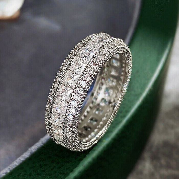 Hip-hop style micro-inlaid ring personality niche high-end ring