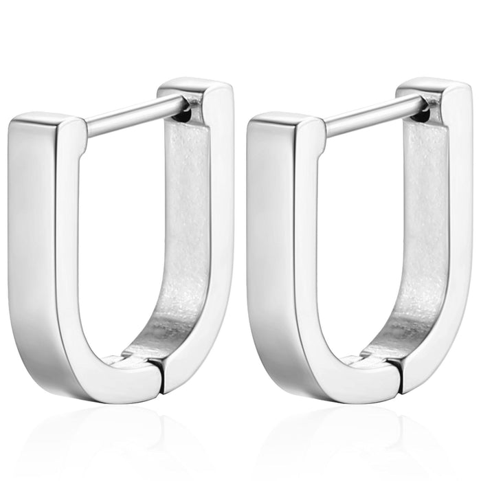 Gold geometric stainless steel earrings for men and women titanium steel hand-polished earrings