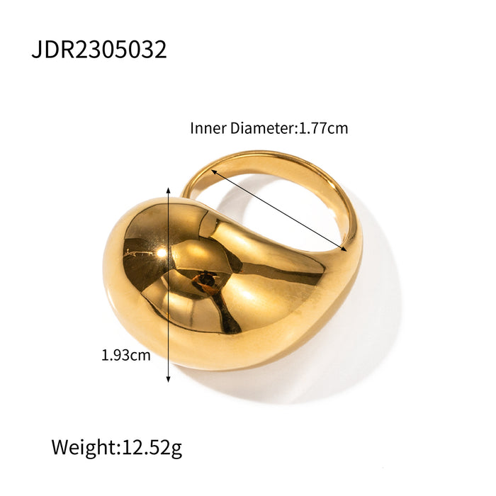 18K Gold Plated Stainless Steel Ring - Exquisite High-End Adjustable Design