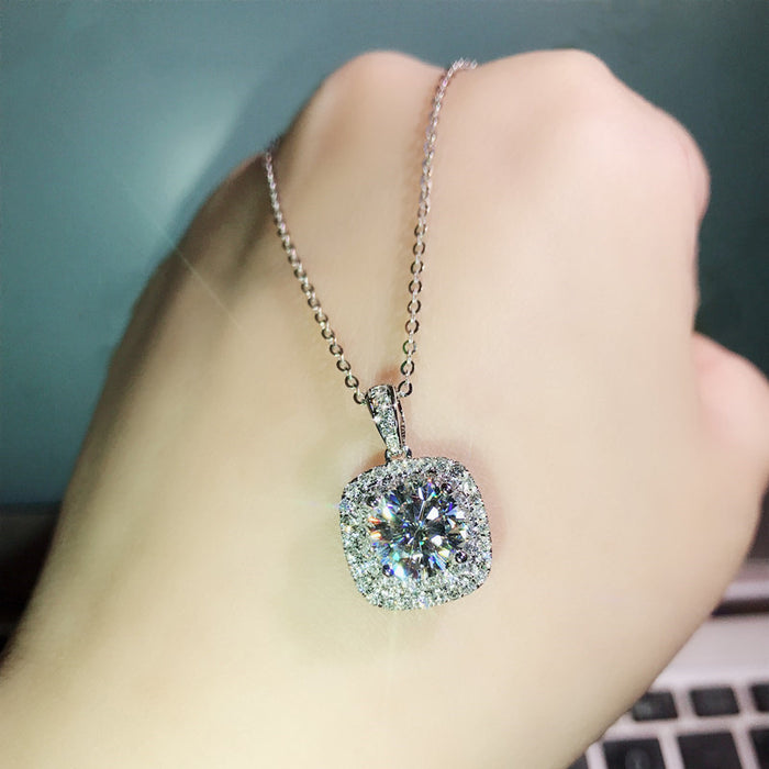 Full diamond zircon necklace, wedding anniversary gift