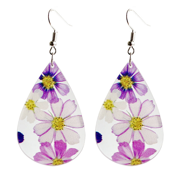 Transparent flower acrylic earrings