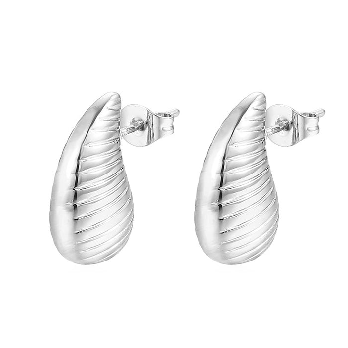 Pendientes colgantes de acero inoxidable con turquesa estilo vintage francés para mujer