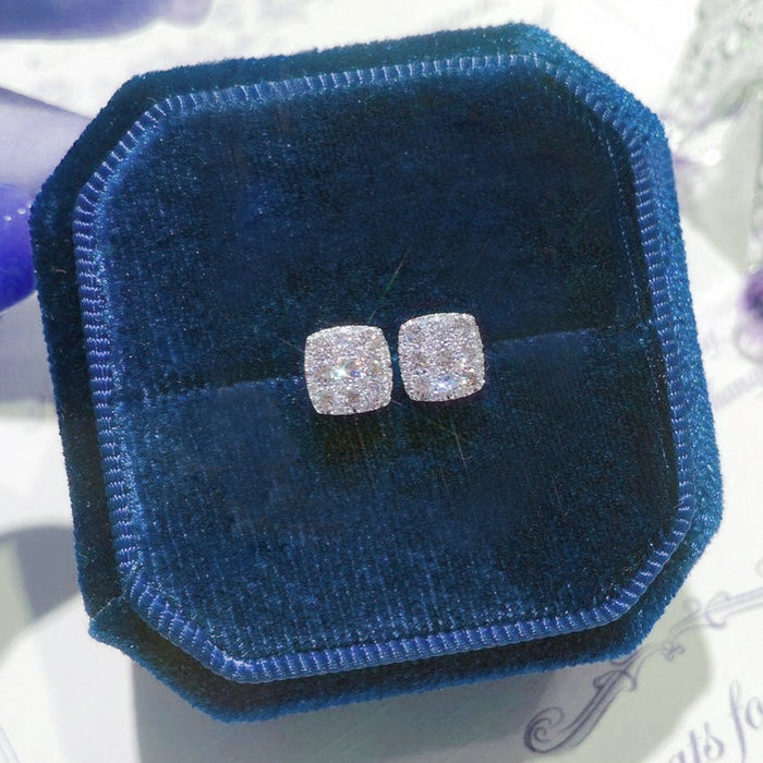 Sparkling Square Diamond Earrings