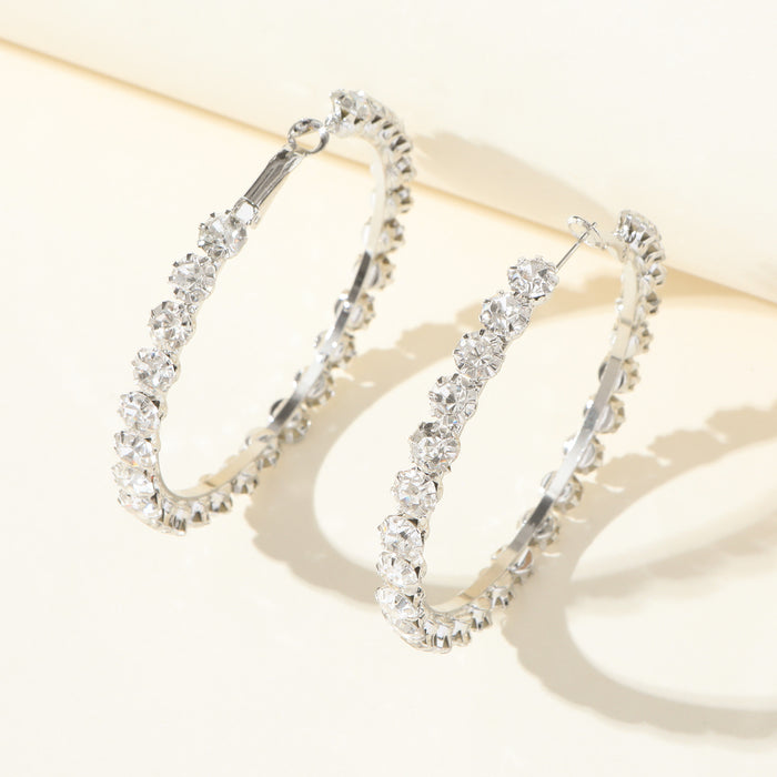 Vintage Oil Drop Earrings - Exaggerated Rhinestone Dangles for a Chic Look
