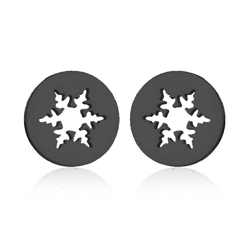 Snowflake and Apple Stainless Steel Earrings - Perfect Christmas Gift Jewelry